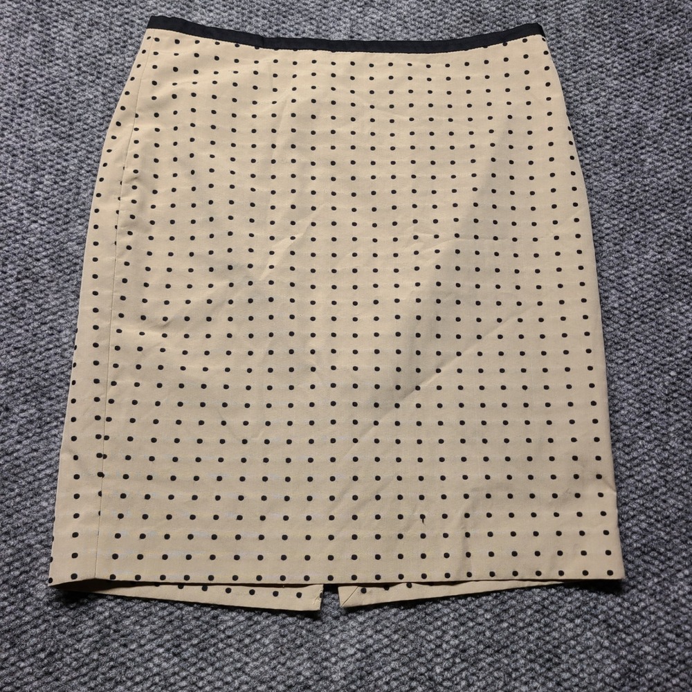 Outback Red Tan Black Polka Dot Pencil Skirt Size 8 Lined Workwear Business